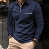 Heren longsleev polo shirt - modern top met ritskraag