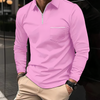 Heren longsleev polo shirt - modern top met ritskraag