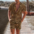 2-delige casual shorts en overhemd set voor mannen - trendy luipaardprint outfit voor zomerse plezier