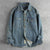 Heren denim utility shirt met lange mouwen - klassieke gestreepte stijl voor casual looks