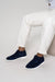 Heren moccasins hoogmodel van suede in donkerblauw - chique casual stijl