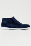 Heren moccasins hoogmodel van suede in donkerblauw - chique casual stijl