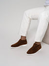 Heren hooggesneden suède loafers donkerbruin - stijlvolle casual schoenen voor weekenduitjes