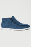 Heren moccasins hoog model loafers van suede in blauw - stijlvolle instappers voor dagelijks gebruik