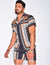 2-delige set met korte broek en short sleeve shirt voor heren - stijlvolle casual outfit voor de zomer - voor relaxte gelegenheden