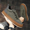 Heren high-top sneakers met ribbelpatroon - trendy casual schoeisel voor dagelijks gebruik