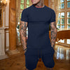 2-delig mannen casual shortset - ademend t-shirt en shorts voor warme dagen - lichte zomer loungekleding