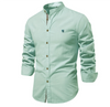 Heren lang overhemd met staande kraag - elegante formele kleding