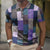 Chique patchwork polo shirt voor heren - veelzijdige en modebewuste keuze