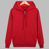 Heren zip-up hoodie - duurzame rode casual buitenjas voor elk seizoen