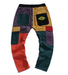 Heren sweatpants met kleurrijk patchwork verstelbare oranje casual wear - trendy joggingbroeken voor dagelijks gebruik