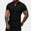 Heren slim fit korte mouw shirt - veelzijdig overhemd voor een moderne stijl