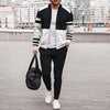Heren athletic trainingspak - trendy zwart en grijs sportoutfit voor casual en gym gebruik