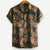 Heren korte mouwen bloemenshirt - levendige casual stijl in bruin