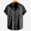 Heren bloemen avondshirt - lichtgewicht kort mouw knoopshirt voor smart casual gelegenheden