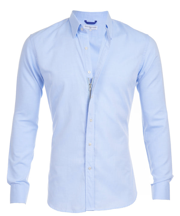 Zip fit shirt - getailleerde herenblouse met knoopsluiting