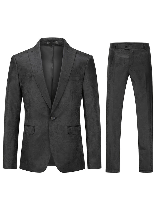 2-delige heren blazer en broek set elegante paisley avondkleding - op maat gemaakte kostuum voor formele gelegenheden