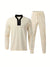 2-delige heren tracksuit - moderne zip nek top en broek set