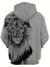 Heren hoodie met leeuwengrafiek - grijs casual draag voor elke dag