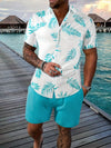 2-delige heren tropical print shirt en shorts set - trendy strandkleding voor de zomervakantie