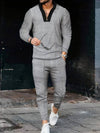2-delige heren tracksuit - moderne zip nek top en broek set