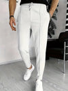 Mannenbroek met trekkoord - wafelpatroon casual tapered fit