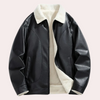 Leren casual jacket voor heren - lichtgewicht met faux fur voering voor dagelijks gebruik