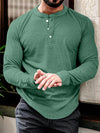 Heren lange mouw henley t-shirt - veelzijdig katoenmix top voor casual en kantoorgebruik