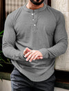 Heren lange mouw henley t-shirt - veelzijdig katoenmix top voor casual en kantoorgebruik