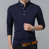 Heren polo shirt met lange mouwen - premium stof voor casual gelegenheden