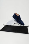 Heren moccasins hoogmodel van suede in donkerblauw - chique casual stijl
