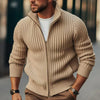 Rits ribbel cardigan - stijlvolle slim-fit herenmode