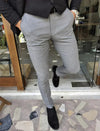 Heren slim fit broek - op maat gemaakte kantooroutfit voor formele gelegenheden - stijlvolle kwaliteitsstof