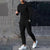 Stijlvolle zwarte trainingsoutfit - moderne heren lounge set