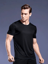Heren t-shirt met sneldrogende stof - zwarte casual top voor een actieve levensstijl