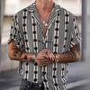 Heren korte mouwen shirt - modern zwart-wit patroon voor casual zomeroutfits