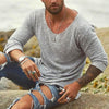 Heren casual top met lange mouwen - lichtgewicht tee voor zomerse activiteiten