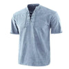 Heren lace-up t-shirt in lichtgewicht katoenblend - veelzijdige casual top voor dagelijks gebruik