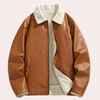 Leren casual jacket voor heren - lichtgewicht met faux fur voering voor dagelijks gebruik