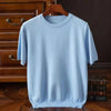 Lichtgewicht cashmere t-shirt voor heren in camel - elegante korte mouwen