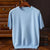 Lichtgewicht cashmere t-shirt voor heren in camel - elegante korte mouwen