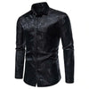 Heren satijnen shirt voor een elegante avond - premium stof met subtiel rozenpatroon