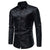 Heren satijnen shirt voor een elegante avond - premium stof met subtiel rozenpatroon